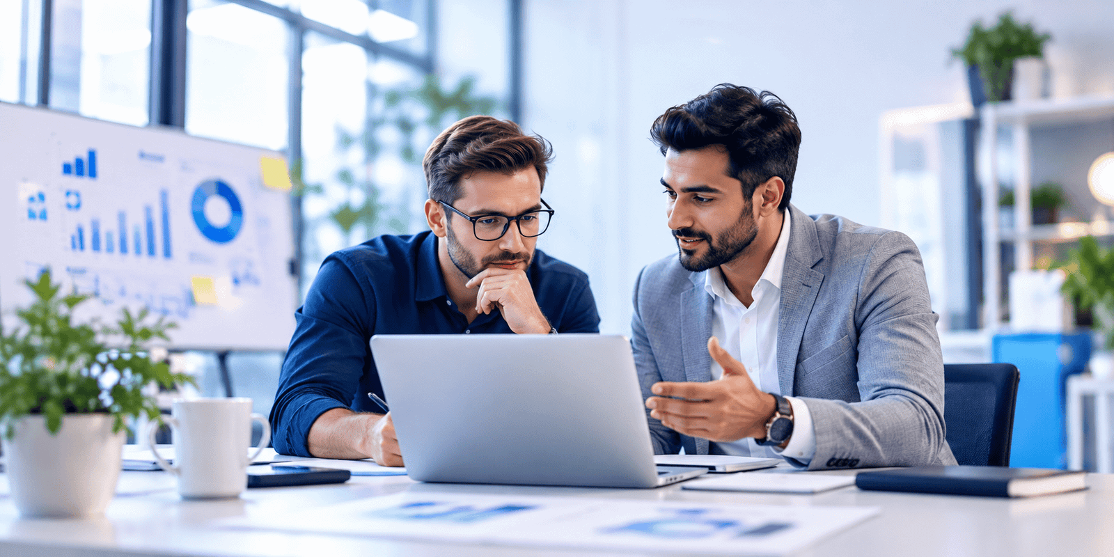 Business professionals collaborating on business growth